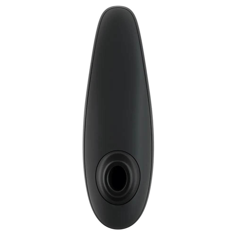 Womanizer Classic 2 i sort, set forfra med synligt mundstykke – lufttryksvibrator til klitorisstimulation uden direkte berøring