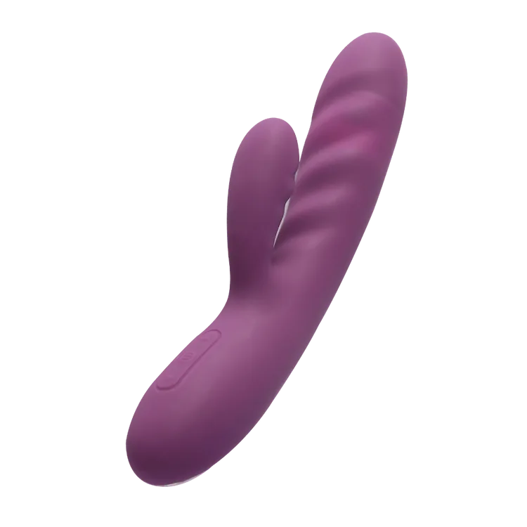 Svakom rabbit vibrator i dyb lilla med struktureret overflade og fleksibel klitorisstimulator – intens dobbelt nydelse i blød silikone