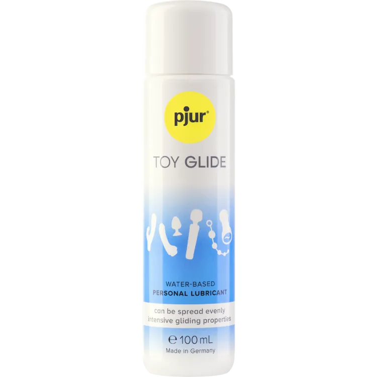 Pjur Toy Glide 100ml – vandbaseret glidecreme designet til erotisk legetøj. Sikker for alle materialer, let at fordele og med intens glidende effekt. Dermatologisk testet og produceret i Tyskland.