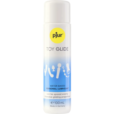 Pjur Toy Glide 100ml – vandbaseret glidecreme designet til erotisk legetøj. Sikker for alle materialer, let at fordele og med intens glidende effekt. Dermatologisk testet og produceret i Tyskland.