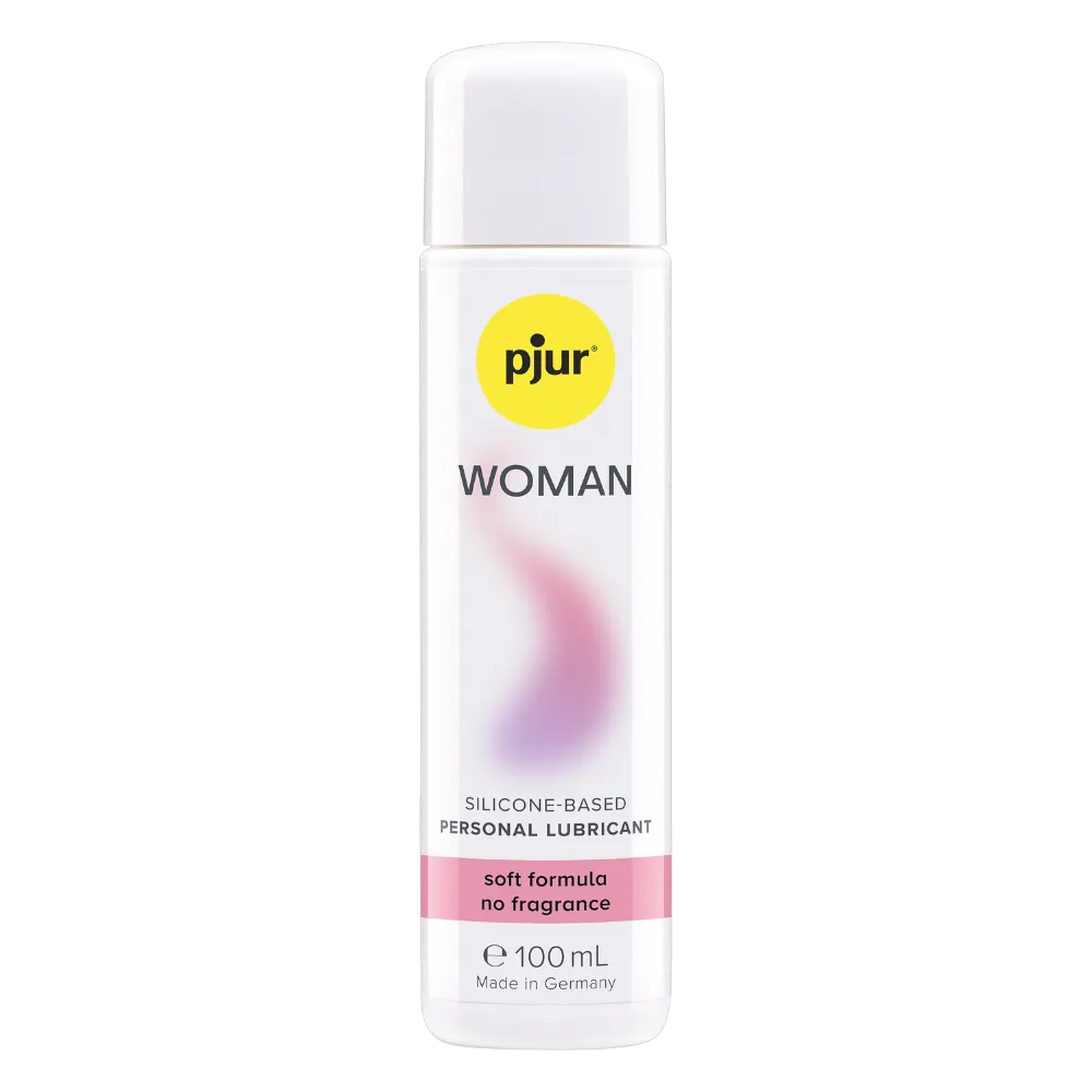 Pjur Woman silikonebaseret glidecreme i 100 ml flaske. Skånsom, parfumefri og plejende formel udviklet til sensitiv hud. Ideel til intim wellness, giver langvarig blødhed og silkeglat nydelse.