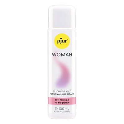 Pjur Woman silikonebaseret glidecreme i 100 ml flaske. Skånsom, parfumefri og plejende formel udviklet til sensitiv hud. Ideel til intim wellness, giver langvarig blødhed og silkeglat nydelse.