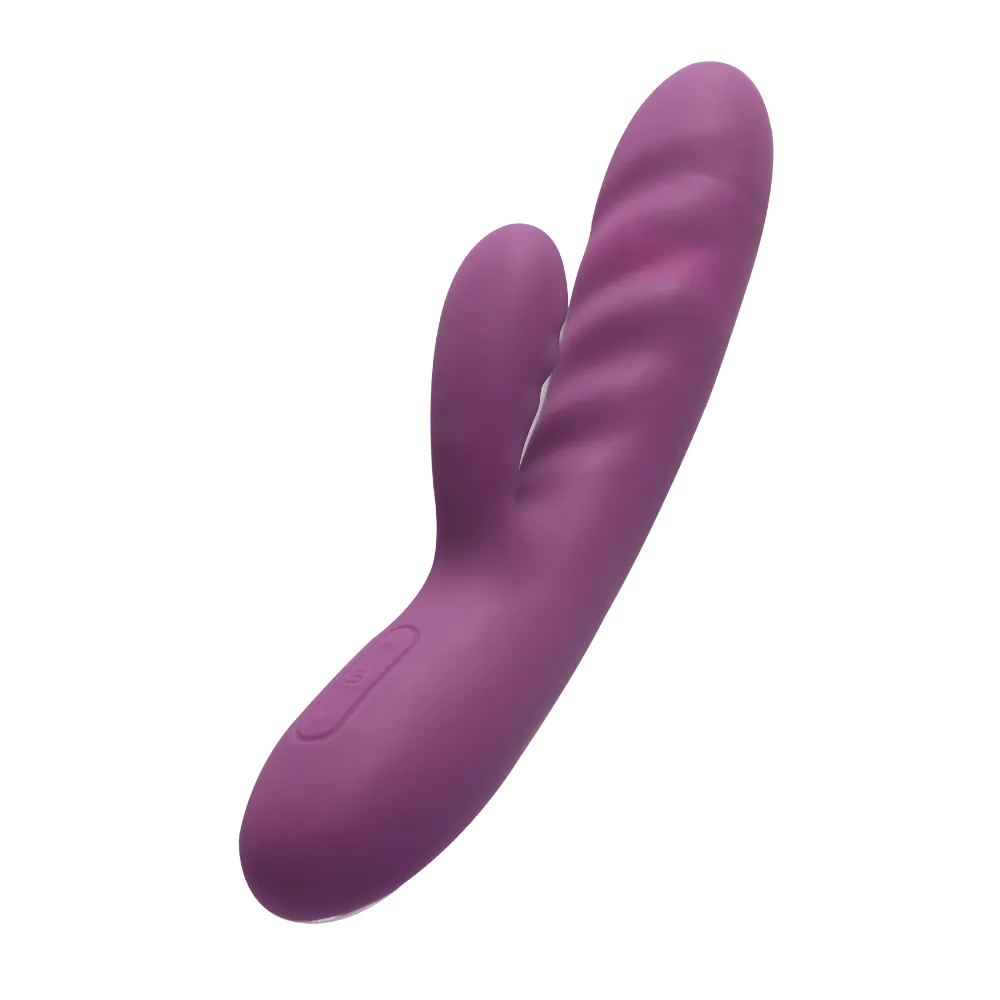 Vibrerende rabbit vibrator til kvinder – luksuriøs design med rillet struktur og klitorisarm for intens nydelse og stimulering.