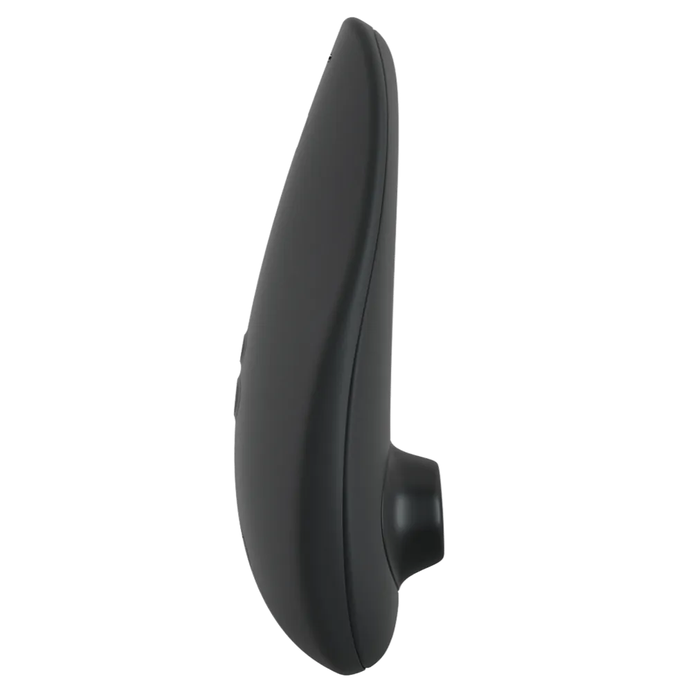 Womanizer Classic 2 i sort, vist fra siden med ergonomisk form og synligt lufttryksmundstykke – elegant og diskret klitorisstimulator