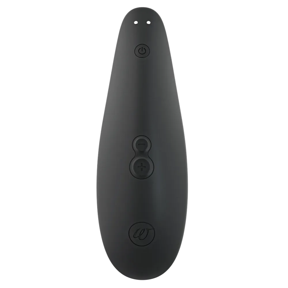 Womanizer Classic 2 i sort, set bagfra med tre knapper – elegant klitorisstimulator med lydsvag Pleasure Air og enkel betjening